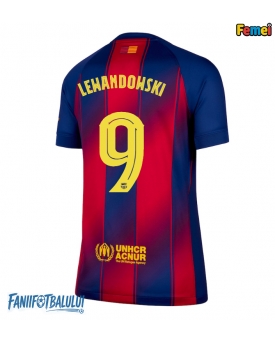 Barcelona Robert Lewandowski #9 Tricou Fotbal Replică 2025-26 Femei Acasa